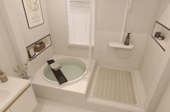 浴缸靠墙摆放吗，浴缸与墙？